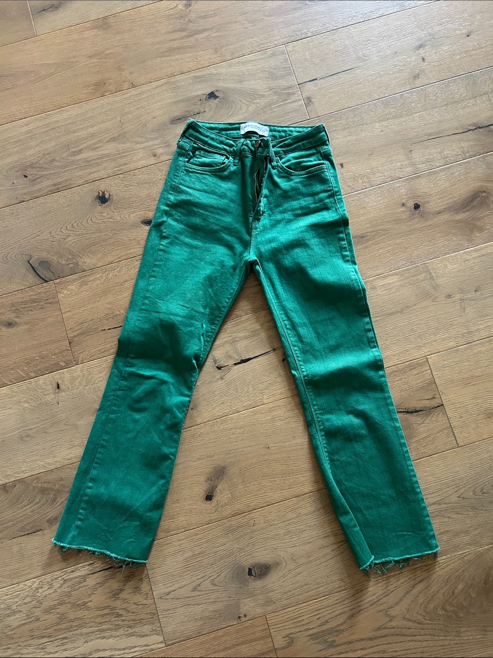 Just black denim Green High-Waist Straight Jeans size 26